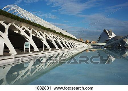 Stock Image - The Greenhouse At The City Of Arts And Sciences; Valencia, Spain. Fotosearch