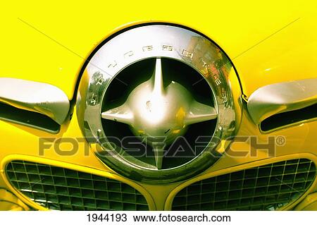 Stock Image - The Grill Of A Yellow Studebaker Car; New York City New York United States Of America. Fotosearch