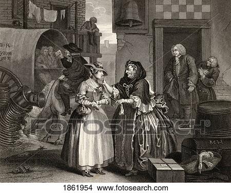 The Harlots Progress Ensnared By A Procuress From The Original Picture By Hogarth From The Works Of Hogarth Published London 1833 View Large Photo Image Picture - The Harlots Progress Ensnared By A Procuress From The Original Picture By Hogarth From The Works Of Hogarth Published London 1833. Fotosearch