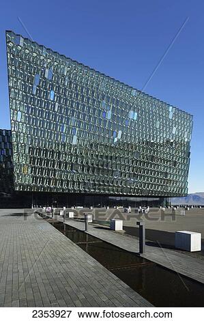 Stock Photo - The Harpa, Concert Hall And Conference Centre; Reykjavik, Gullbringusysla, Iceland. Fotosearch