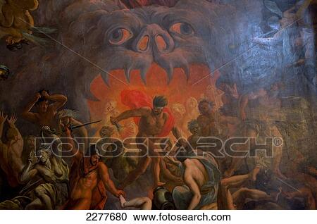 Stock Image - The Hell Staircase, Burghley House; Stamford, Lincolnshire, England. Fotosearch