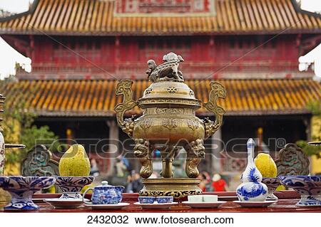 Stock Image - The Hien Lam Pavilion in the Imperial Citadel, Imperial Palace of Hoang Thanh, Forbidden City; Hue, Vietnam. Fotosearch