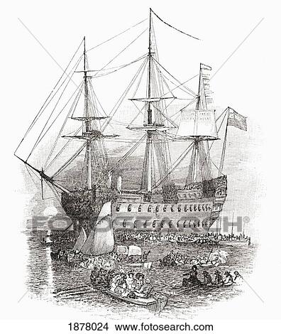 The Hms Bellerophon, The Ship Which Carried Napoleon To St. Helena In 1815. From The Book Short History Of The English People By J. R. Green, Published London 1893 View Large Photo Image Picture - The Hms Bellerophon, The Ship Which Carried Napoleon To St. Helena In 1815. From The Book Short History Of The English People By J. R. Green, Published London 1893. Fotosearch