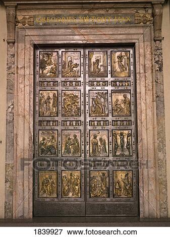 Stock Photo - The Holy Door In Saint Peter's Basillica; Vatican, Rome, Italy. Fotosearch