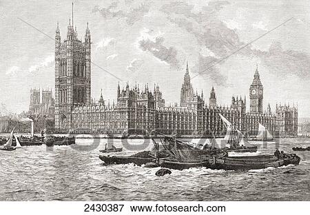 The Houses of Parliament, City of Westminster, London, England in the 19th century. From Cities of the World, published c. 1893. View Large Photo Image Stock Photo - The Houses of Parliament, City of Westminster, London, England in the 19th century. From Cities of the World, published c. 1893.. Fotosearch