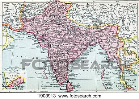 The Indian Empire And Ceylon Circa 1930. Inset Shows Aden. From The Modern Atlas Of The World Published Circa 1930. View Large Photo Image Stock Image - The Indian Empire And Ceylon Circa 1930. Inset Shows Aden. From The Modern Atlas Of The World Published Circa 1930.. Fotosearch