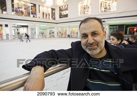 Stock Image - The Indoor Ice Rink At The Popular Family Mall Shopping Mall At Erbil, Iraqi Kurdistan, Iraq. Fotosearch
