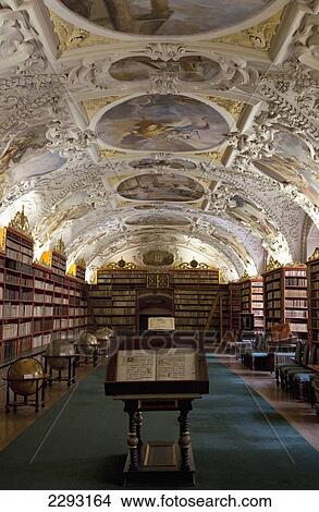The interior of the Old Library in Strahov Monastery, Prague, Czech, Republic, Europe View Large Photo Image Picture - The interior of the Old Library in Strahov Monastery, Prague, Czech, Republic, Europe. Fotosearch