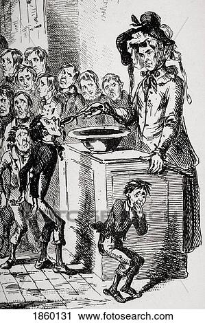 Stock Image - The Internal Economy Of Dotheboys Hall. Illustration From The Charles Dickens Novel Nicholas Nickleby By H. K. Browne Known As Phiz. Fotosearch