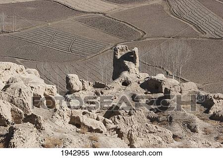Stock Photography - The Islamic City Of Shar E Gholgola At Bamiyan Was Destroyed By Genghis Khan In 1221. The Ruins Of The Citadel Are Also Known As The City Of Sighs., Bamian Province, Afghanistan. Fotosearch