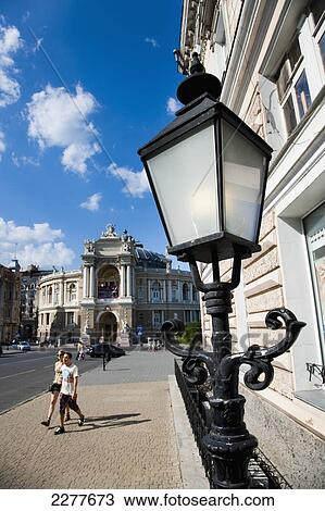 The Italian baroque facade of the Odessa Opera and Ballet Theatre, and classical street lighting with historic buildings in Odessa City centre; Odessa, Ukraine View Large Photo Image Stock Image - The Italian baroque facade of the Odessa Opera and Ballet Theatre, and classical street lighting with historic buildings in Odessa City centre; Odessa, Ukraine. Fotosearch