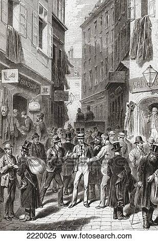 The Jewish Quarter, Vienna, Austria In The 19Th Century. From Pictures From The German Fatherland Published C. 1880. View Large Photo Image Stock Photography - The Jewish Quarter, Vienna, Austria In The 19Th Century. From Pictures From The German Fatherland Published C. 1880.. Fotosearch