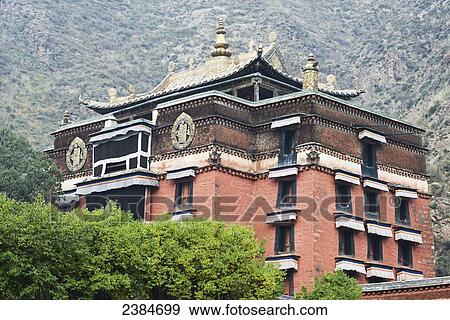 The Labrang Monastery building; Tibet, China View Large Photo Image Stock Photo - The Labrang Monastery building; Tibet, China. Fotosearch