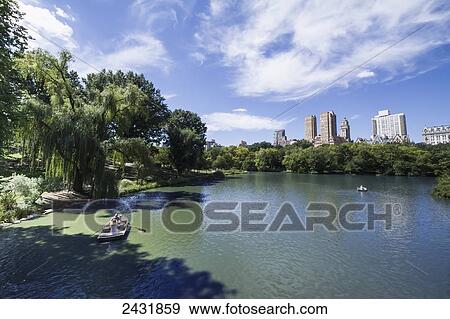 Stock Photo - The Lake in Central Park, New York City, New York, United States. Fotosearch