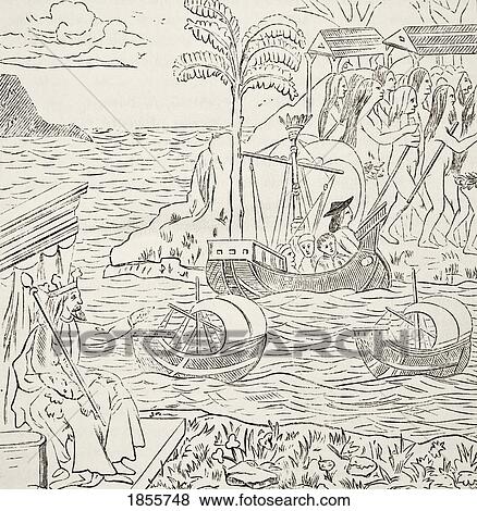 The Landing Of Christopher Columbus In The New World From A 15Th Century Book. From The National And Domestic History Of England By William Aubrey Published London Circa 1890 View Large Photo Image Stock Photo - The Landing Of Christopher Columbus In The New World From A 15Th Century Book. From The National And Domestic History Of England By William Aubrey Published London Circa 1890. Fotosearch