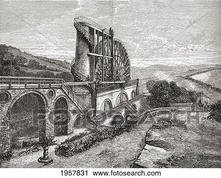 Stock Image - The Laxey Wheel, Aka Lady Isabella, Laxey, Isle Of Man. From Our Own Country Published 1898. Fotosearch