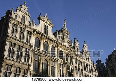 Stock Image - The Le Pigeon Buildings In The Grand Place. Fotosearch
