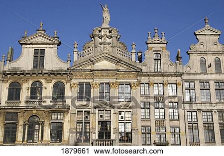 Stock Image - The Le Pigeon Buildings In The Grand Place. Fotosearch