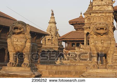 The Lion Gate; Bhaktapur, Nepal View Large Photo Image Stock Image - The Lion Gate; Bhaktapur, Nepal. Fotosearch