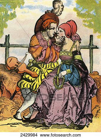 The Lovers, after a 16th century woodcut. From Illustrierte Sittengeschichte vom Mittelalter bis zur Gegenwart by Eduard Fuchs, published 1909. View Large Photo Image Picture - The Lovers, after a 16th century woodcut. From Illustrierte Sittengeschichte vom Mittelalter bis zur Gegenwart by Eduard Fuchs, published 1909.. Fotosearch