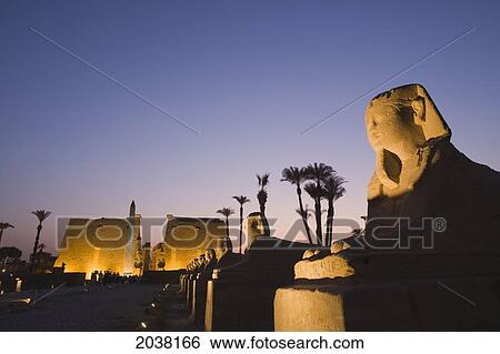 Stock Photograph - The Luxor Temple On The East Bank Of Luxor Along The Nile River; Egypt. Fotosearch