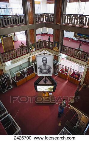 Stock Image - The main hall in the National museum; Addis Ababa, Ethiopia. Fotosearch