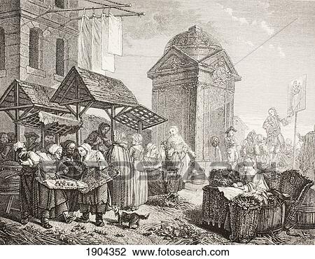 The Market In The Place Maubert, Paris In The 18Th Century. After A Work By Jeaurat. From Xviii Siecle Institutions, Usages Et Costumes, Published Paris 1875. View Large Photo Image Stock Image - The Market In The Place Maubert, Paris In The 18Th Century. After A Work By Jeaurat. From Xviii Siecle Institutions, Usages Et Costumes, Published Paris 1875.. Fotosearch