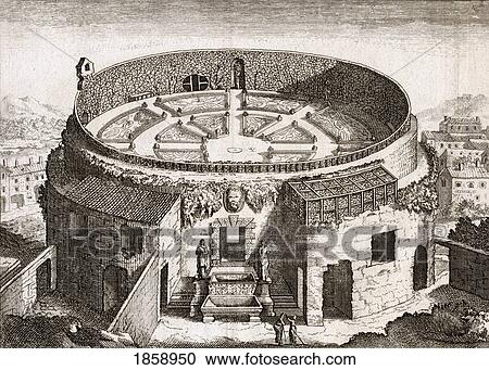 The Mausoleum Of Augustus, Rome, Italy. 18Th Century Print View Large Photo Image Stock Image - The Mausoleum Of Augustus, Rome, Italy. 18Th Century Print. Fotosearch