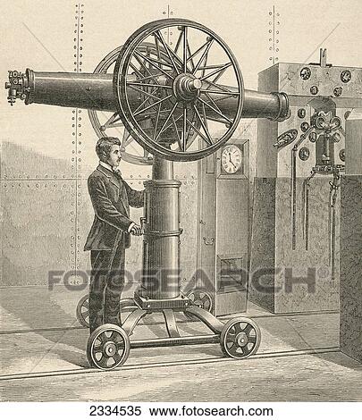 Stock Photography - The Meridian Circle In The Paris Observatory. From El Museo Popular Published Madrid, 1889. Fotosearch