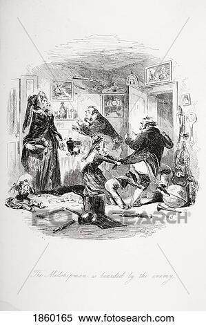 Stock Photography - The Midshipman Is Boarded By The Enemy. Illustration From The Charles Dickens Novel Dombey And Son By H. K. Browne Known As Phiz. Fotosearch