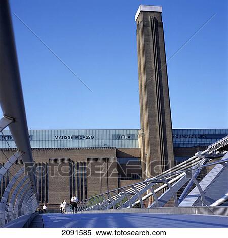 Stock Photography - The Millenium Bridge And Tate Modern - London, Uk.. Fotosearch