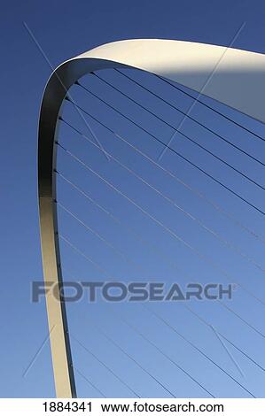 Stock Image - The Millennium Bridge And Blue Sky, Close Up. Fotosearch