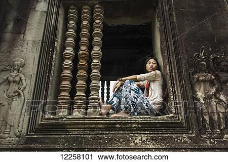 Stock Image - The most impressive temple of Angkor, built by the King Suryavarman II in the 12th Century dedicated to Vishnu; Siem Reap, Cambodia. Fotosearch