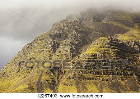 The mountains along the south coast of Iceland run with waterfalls during the heavy rains that buffet the coast; Iceland View Large Photo Image Stock Image - The mountains along the south coast of Iceland run with waterfalls during the heavy rains that buffet the coast; Iceland. Fotosearch