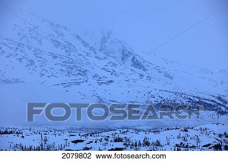 Stock Image - The Mountains Along The South Klondike Highway Covered In Snow, Yukon.. Fotosearch