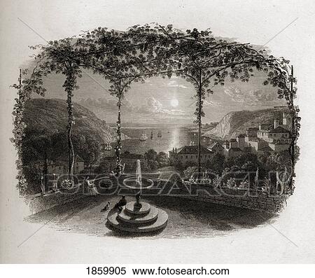 Stock Photography - The Mouth Of The Douro From Massarelos, Portugal. From The Original Painting By Lt. Col. Batty, Frs. From Book Select Views Of Some Of The Principal Cities Of Europe. Published London 1832. Engraved By E. Goodall.. Fotosearch