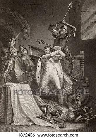 Stock Photography - The Murder Of Richard Ii Of England In Pontefract Castle In 1400 As Described In The Play Richard Iii By William Shakespeare. From A Nineteenth Century Engraving.. Fotosearch