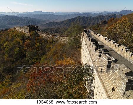The Mutianyu Section Of The Great Wall Of China; Beijing, China View Large Photo Image Stock Photo - The Mutianyu Section Of The Great Wall Of China; Beijing, China. Fotosearch