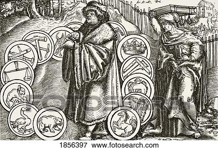 Stock Photo - The Natural Sciences In The Presence Of Philosophy. After A Wood Engraving Attributed To Holbein In German Translation Of Consolation Of Philosophy By Boethius 1537 From Science And Literature In The Middle Ages By Paul Lacroix Published London 1878. Fotosearch