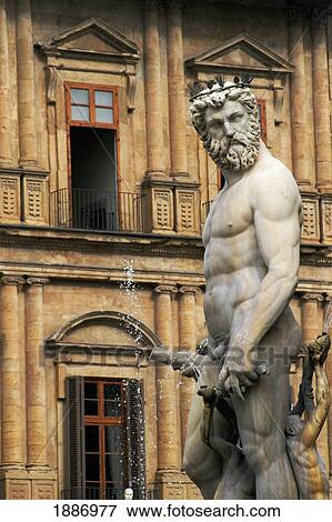 The Neptune Fountain In The Piazza Della Signoria View Large Photo Image Stock Photo - The Neptune Fountain In The Piazza Della Signoria. Fotosearch