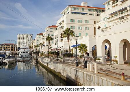 The New Yacht Harbor; Gibraltar View Large Photo Image Stock Photo - The New Yacht Harbor; Gibraltar. Fotosearch