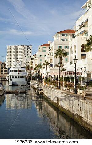 The New Yacht Harbor; Gibraltar View Large Photo Image Stock Photograph - The New Yacht Harbor; Gibraltar. Fotosearch