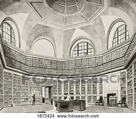 Picture - The Octagonal Library In Buckingham Palace, Built In Reign Of George Iii When The Building Was Known As The Queen's House. From The Book Buckingham Palace, It's Furniture, Decoration And History By H. Clifford Smith, Published 1931.. Fotosearch