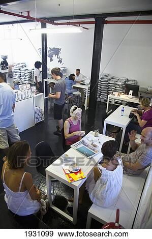 Stock Photo - The Old Biscuit Mill Weekend Market; The Old Biscuit Mill Weekend Market, Albert Road, Woodstock Area, Cape Town, South Africa. Fotosearch