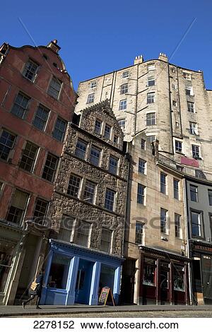 Stock Image - The Old Town; Edinburgh, Scotland. Fotosearch