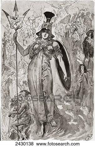 Stock Photo - The Pageant of English History. Frontispiece by Harry Furniss for the Charles Dickens book A Child's History of England, from The Testimonial Edition, published 1910.. Fotosearch