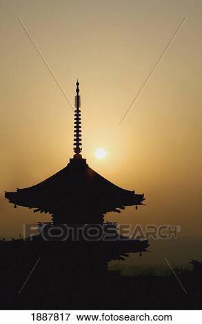 Stock Photo - The Pagoda At Kiyomizudera At Sunset. Fotosearch