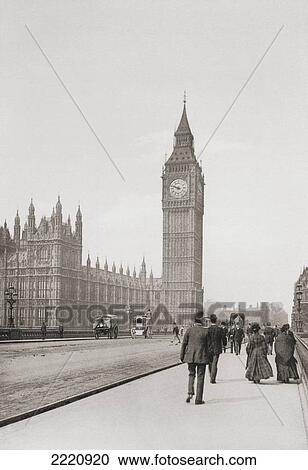 Stock Image - The Palace Of Westminster, Aka The Houses Of Parliament Or Westminster Palace, London, England In The Late 19Th Century. From London, Historic And Social, Published 1902.. Fotosearch
