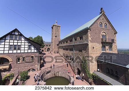 Stock Image - The Palas (Great Hall) and the keep of Wartburg Castle, Thuringia, Germany. Fotosearch