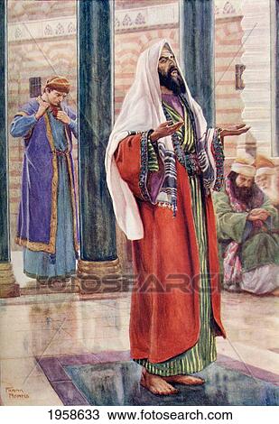 Stock Image - The Parable Of The Pharisee And The Publican. From A Book Of Modern Palestine By Richard Penlake Published C. 1910.. Fotosearch